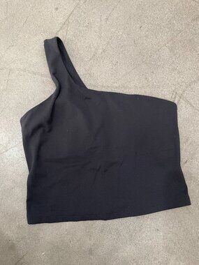 CRZ Yoga Women’s One Shoulder Sports Bra Crop Top Black Size M Athletic